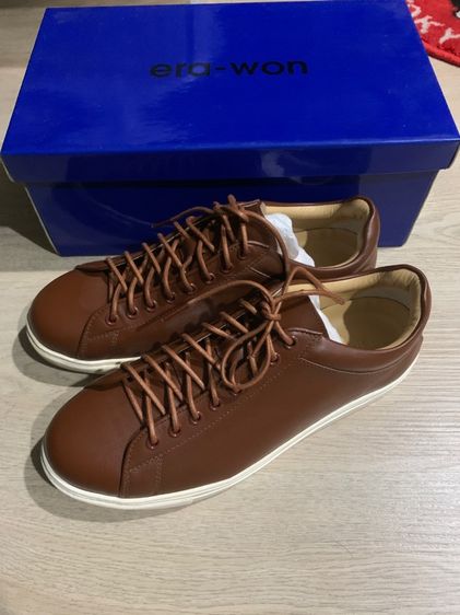 รองเท้าผ้าใบหนังแท้  Handmade sneakers ของใหม่ รูปที่ 18