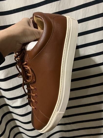 รองเท้าผ้าใบหนังแท้  Handmade sneakers ของใหม่ รูปที่ 12