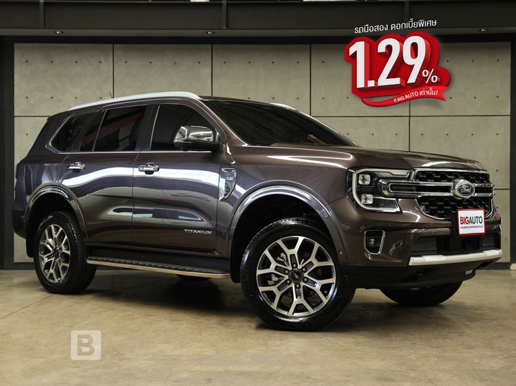 Ford Everest 2023 2.0 Bi-Turbo Titanium+ 4WD Utility-car ดีเซล ไม่ติดแก๊ส เกียร์อัตโนมัติ น้ำตาล