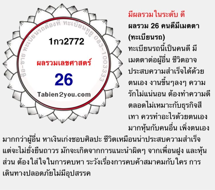 ทะเบียนประมูล 1กว2772 รูปที่ 2