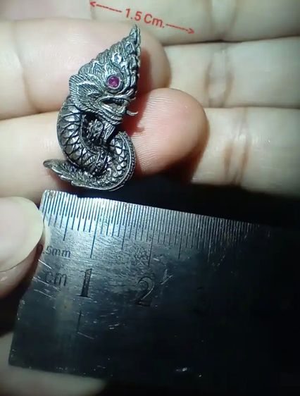 ต่างหูพญานาคเงินแท้ เช่าจากวัด หนัก 9.5 กรัม รูปที่ 2