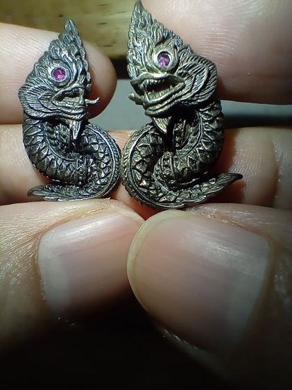 ต่างหูพญานาคเงินแท้ เช่าจากวัด หนัก 9.5 กรัม