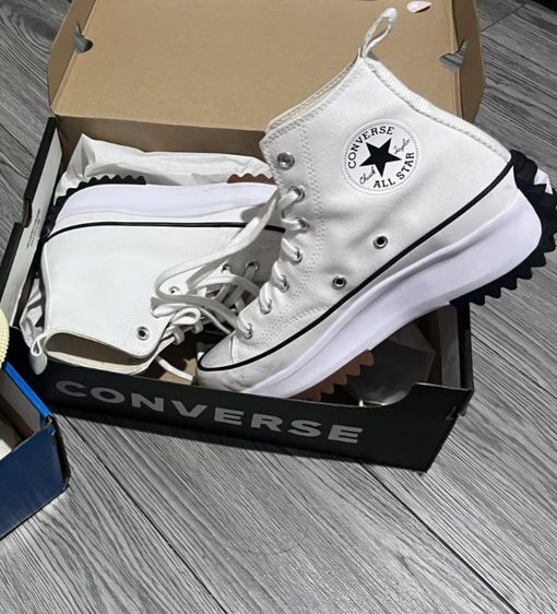 รองเท้าผ้าใบ ผ้าใบ UK 5 | EU 38 | US 6.5 รองเท้า Converse Run Star Hike Hi (สีขาว)