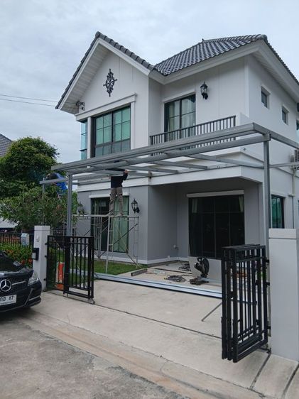 งานต่อเติมบ้านที่จอดรถ โครงหลังคาเหล็ก ปูกระเบื้อง รูปที่ 2