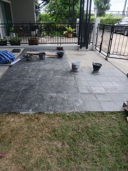 งานต่อเติมบ้านที่จอดรถ โครงหลังคาเหล็ก ปูกระเบื้อง รูปที่ 15