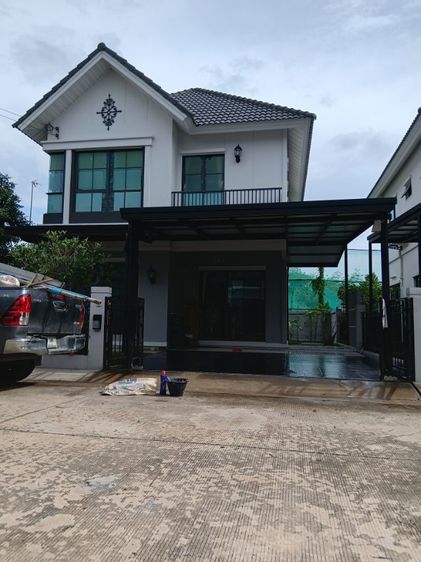 งานต่อเติมบ้านที่จอดรถ โครงหลังคาเหล็ก ปูกระเบื้อง รูปที่ 18