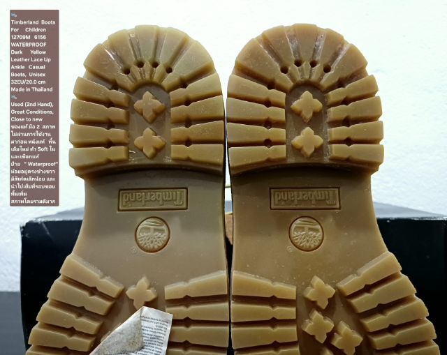 Timberland Boots For Children, Unisex 32EU(20.0cm) ของแท้ มือ 2 สภาพไม่ผ่านการใช้งานมาก่อน, รองเท้า Timberland (มีตำหนิตามรูปและรายละเอียด) รูปที่ 9