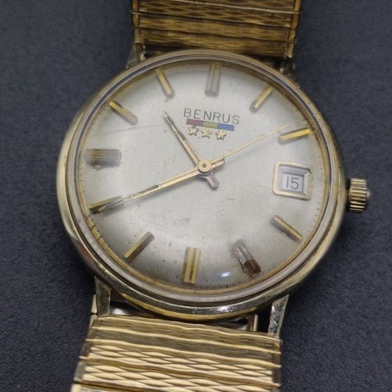 นาฬิกาวินเทจ แบรนด์ Benrus 14K solid gold case เครื่องระบบไขลาน  รูปที่ 11