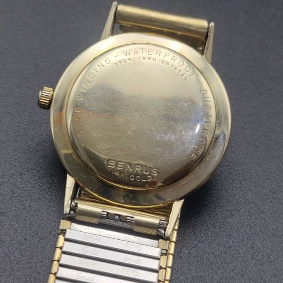 นาฬิกาวินเทจ แบรนด์ Benrus 14K solid gold case เครื่องระบบไขลาน  รูปที่ 8