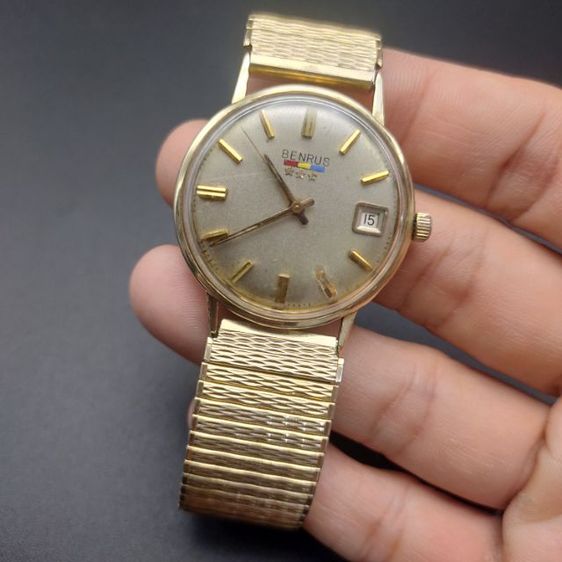 นาฬิกาวินเทจ แบรนด์ Benrus 14K solid gold case เครื่องระบบไขลาน  รูปที่ 10
