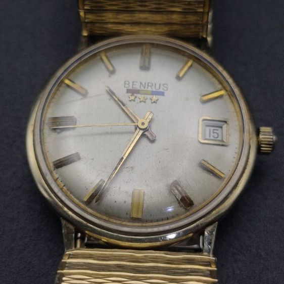 นาฬิกาวินเทจ แบรนด์ Benrus 14K solid gold case เครื่องระบบไขลาน  รูปที่ 6
