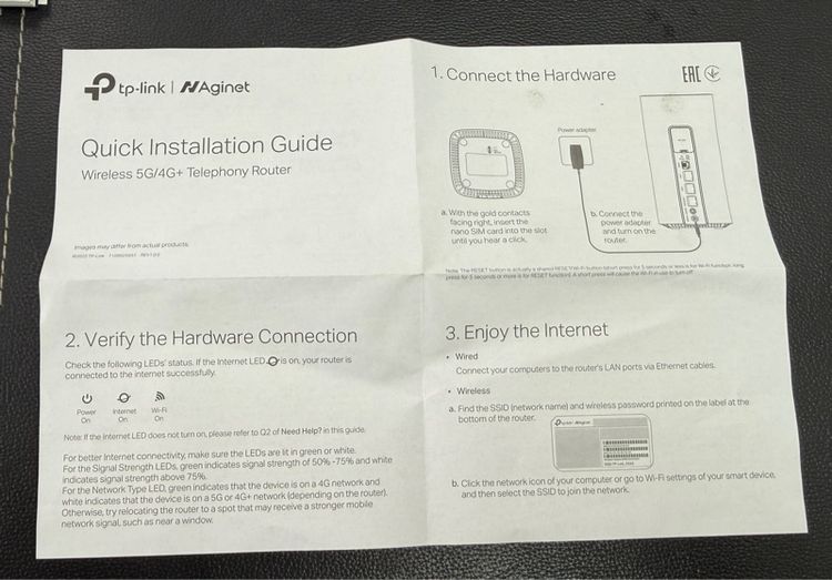 TP-Link Aginet NX510v 5G AX3000 Wi-Fi 6 Router – สภาพสวยมาก รูปที่ 6