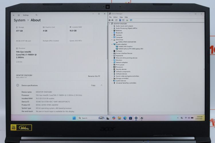 ACER NITRO 5 Core i7-11800H.RTX 3050 16.512GB - ID26020216 รูปที่ 5