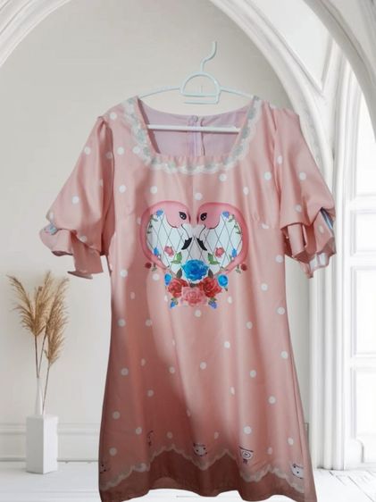 แขนสั้น เดรส | จั๊มสูท อื่นๆ ชุดเดรสสั้นสีชมพูพีช M L XL ใส่ได้ค่ะ(ส่งฟรี)