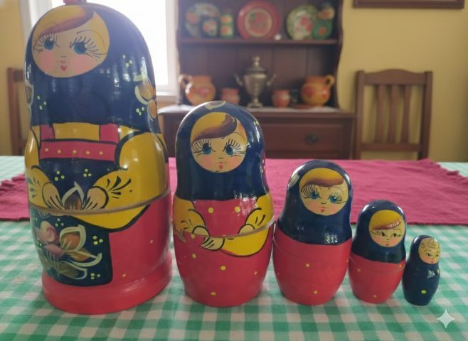ตุ๊กตาแม่ลูกดก (Matryoshka) ของแท้จากรัสเซีย 🇷🇺 เซต 5 ตัว รูปที่ 3