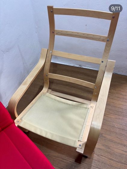 🔥 IKEA POÄNG พัวแอง อาร์มแชร์, วีเนียร์เบิร์ช ฮิลลาเรียด แอนทรา สภาพดีมากๆค่าใช้งานปกติเลยน่าใช้ สวยด้วย รูปที่ 9