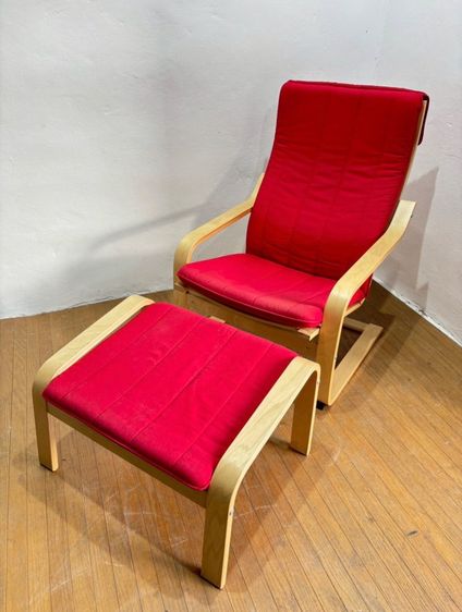 🔥 IKEA POÄNG พัวแอง อาร์มแชร์, วีเนียร์เบิร์ช ฮิลลาเรียด แอนทรา สภาพดีมากๆค่าใช้งานปกติเลยน่าใช้ สวยด้วย