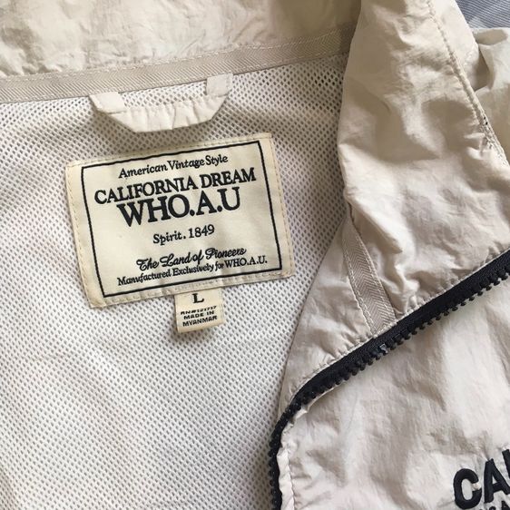 Who.A.U Vintage Windbreaker สีทูโทน ครีม-ดำ สภาพดี รูปที่ 2