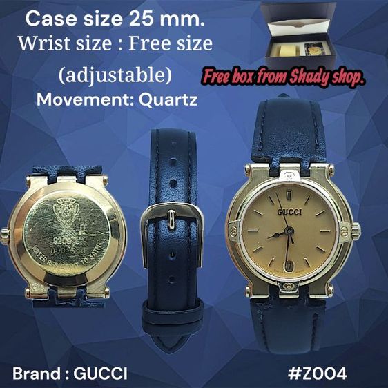 ทอง Z004 Gucci 9200L Vintage Quartz Gold Dial Date – นาฬิกาข้อมือแท้ ดีไซน์หรู คลาสสิก