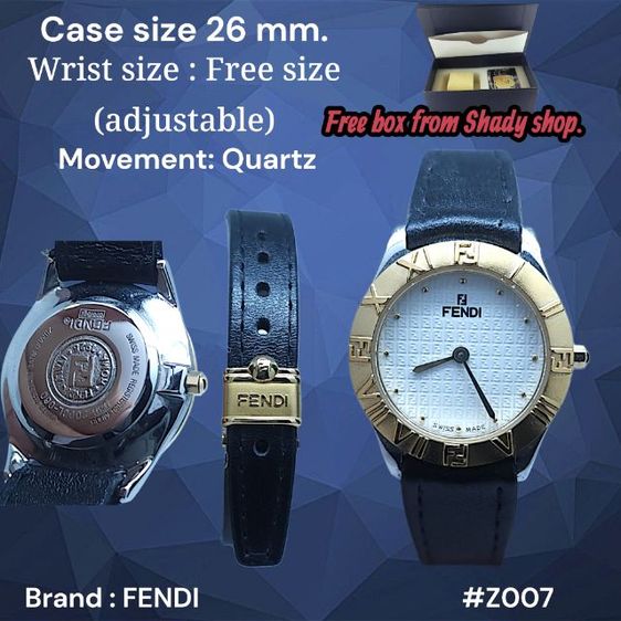 ทอง อื่นๆ Z007 FENDI Quartz ผู้หญิง 26mm Swiss Made สายหนังแท้