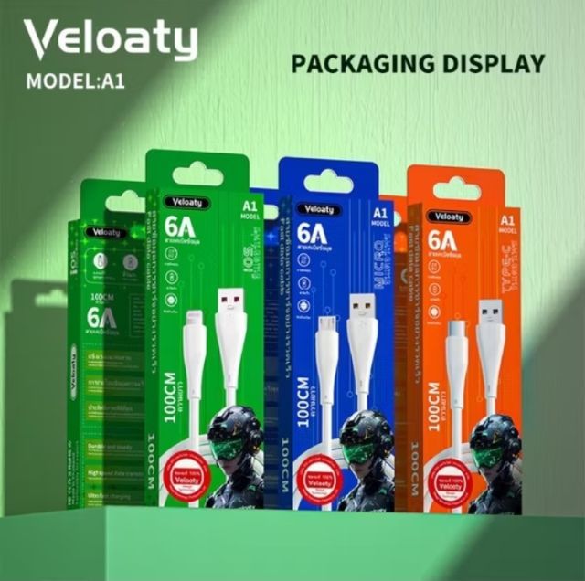 10 เส้น สาย6A 1 เมตร ชาร์จไว 199 ไม่ร่วมส่ง มี Type C ไมโคร USB iphone 
