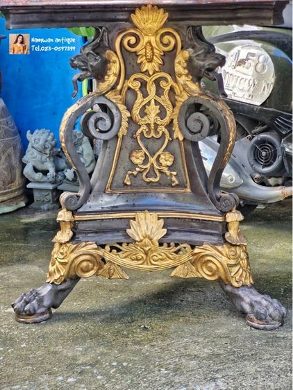 โต๊ะหลุยส์ทองเหลืองหน้าหิน รูปที่ 3