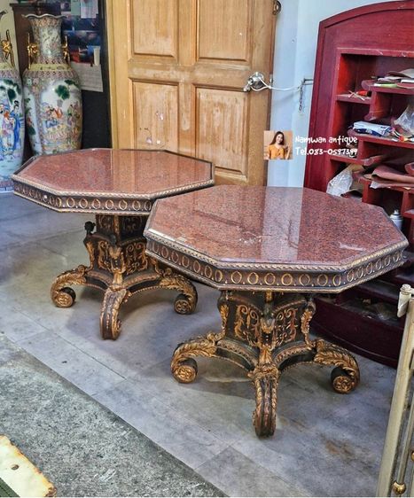 โต๊ะหลุยส์ทองเหลือง หน้าหิน รูปที่ 2