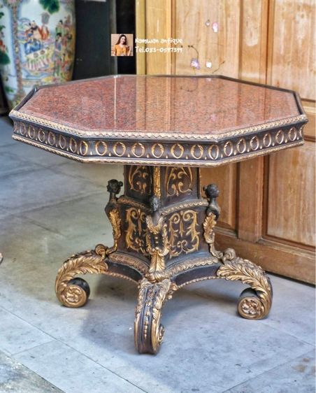 โต๊ะหลุยส์ทองเหลือง หน้าหิน รูปที่ 4