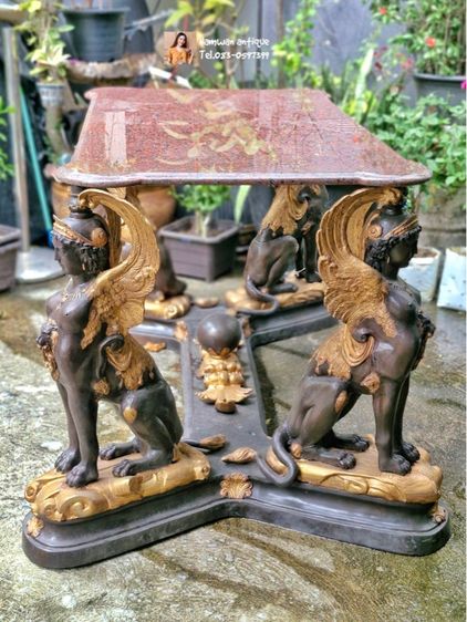 โต๊ะหลุยส์ทองเหลืองหน้าหิน รูปที่ 3