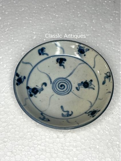 จาน ลายคราม โบราณเก่าสะสม รูปที่ 3