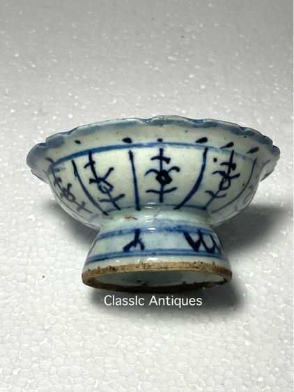 พานเชิง ลายคราม โบราณเก่าสะสม รูปที่ 7