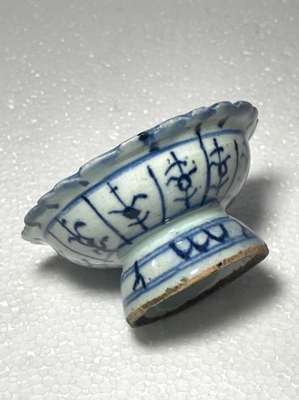 พานเชิง ลายคราม โบราณเก่าสะสม รูปที่ 10