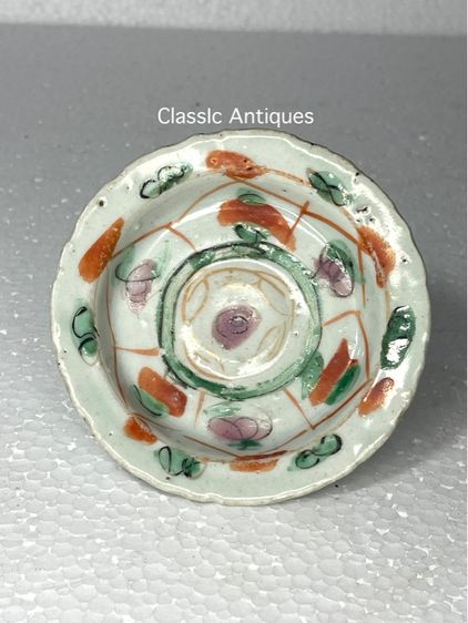 พานเชิง เขียนสี โบราณเก่าสะสม รูปที่ 2