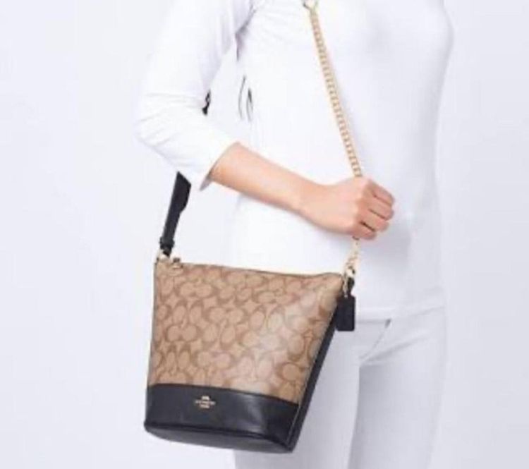 COACHแท้💯มือสองF72852 ทรงถัง Paxton Duffle Bag Canvas Logo ป้ายในลอก รูปที่ 3