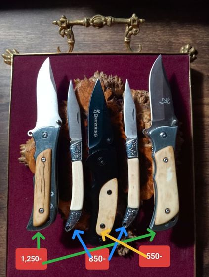 มีดพกสแตนเลสแท้ด้ามเนื้อแท้ธรรมชาติลายชัดสภาพเยี่ยม