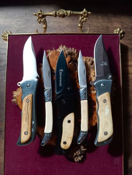 มีดพกสแตนเลสแท้ด้ามเนื้อแท้ธรรมชาติลายชัดสภาพเยี่ยม รูปที่ 3