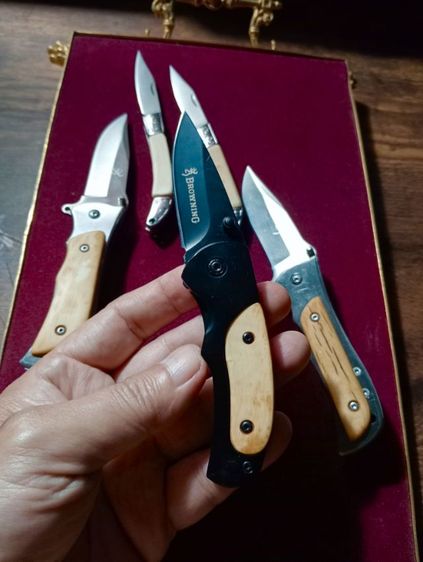 มีดพกสแตนเลสแท้ด้ามเนื้อแท้ธรรมชาติลายชัดสภาพเยี่ยม รูปที่ 9