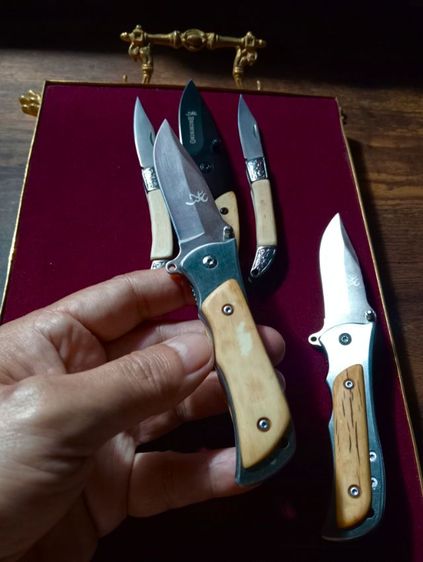 มีดพกสแตนเลสแท้ด้ามเนื้อแท้ธรรมชาติลายชัดสภาพเยี่ยม รูปที่ 5