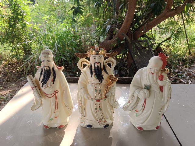 รูปปั้น ตุ๊กตาจีนเซรามิก-ฮก ลก ซิ่ว