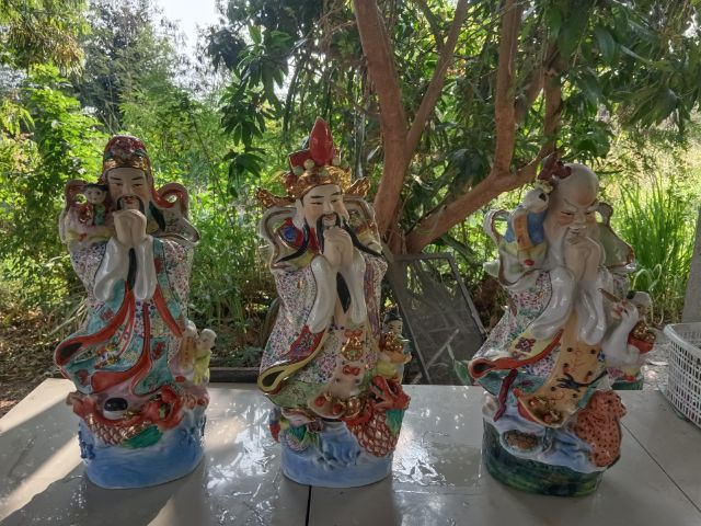 รูปปั้น ตุ๊กตาจีนเซรามิก-ฮก ลก ซิ่ว