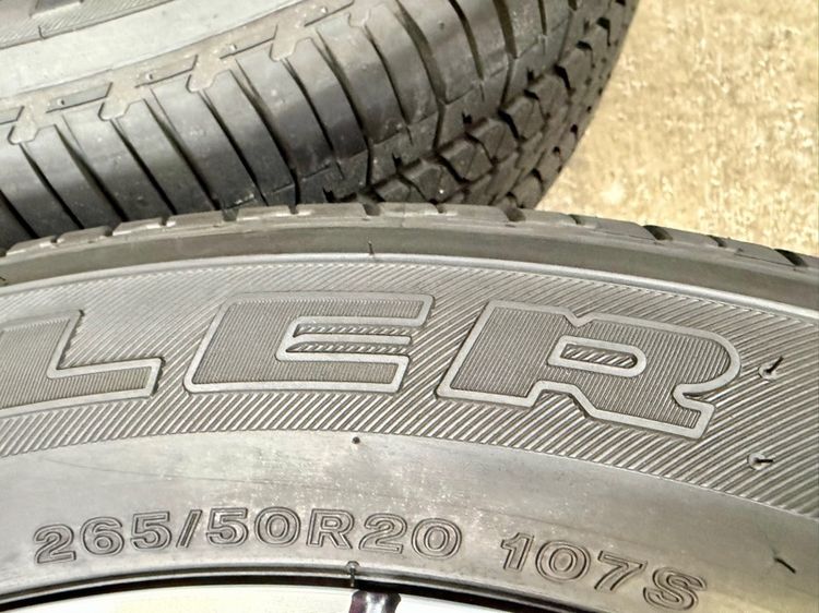 ยางถอดป้ายแดงขอบ 20” ยี่ห้อ BRIDGESTONE รุ่น DUELER HT 684ll ขนาด 265-50R20 ปี 25 สีเส้นตุ่มหน้ายางยังอยู่ครบ รูปที่ 4