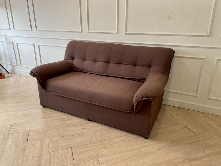 โซฟา 2 ที่นั่ง เบาะผ้า สีน้ำตาลเข้ม รูปที่ 3