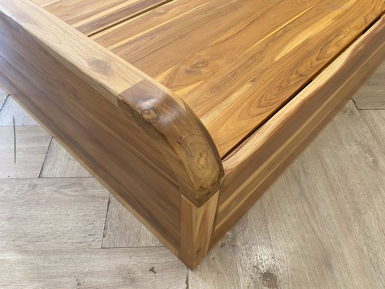 เตียง 6 ฟุต ไม้สัก หัวเตียงไม้หวายสานตาข่าย พร้อมลิ้นชักข้างเตียง  รูปที่ 10