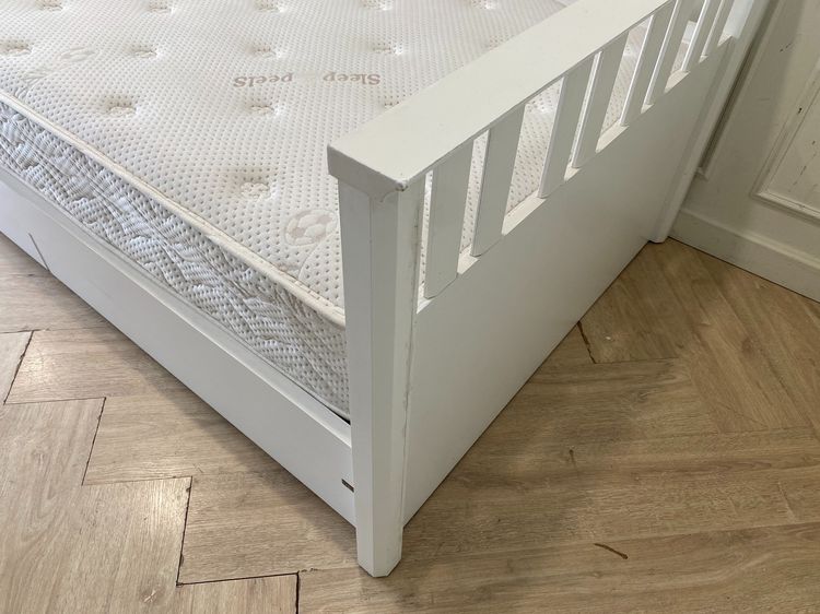 เตียงไม้ 3.5 ฟุต 2 ลิ้นชัก สีขาว ยี่ห้อ koncept  รูปที่ 8