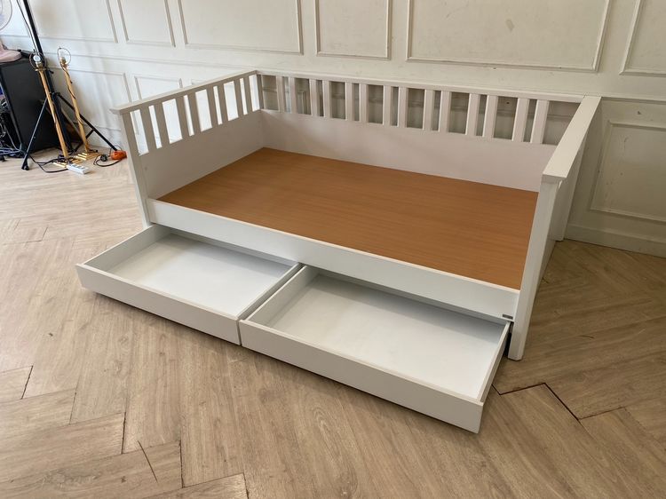 เตียงไม้ 3.5 ฟุต 2 ลิ้นชัก สีขาว ยี่ห้อ koncept  รูปที่ 6