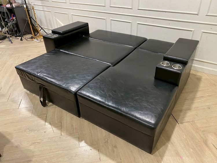 โซฟาเบด 3 ที่นั่ง เบาะหนัง สีดำ รูปที่ 9