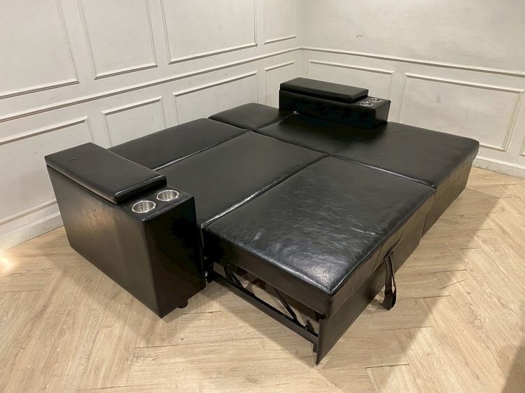 โซฟาเบด 3 ที่นั่ง เบาะหนัง สีดำ รูปที่ 8