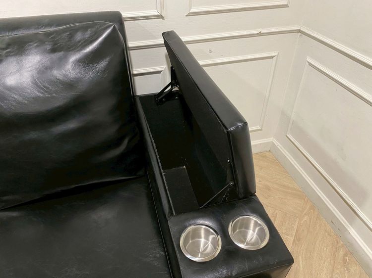 โซฟาเบด 3 ที่นั่ง เบาะหนัง สีดำ รูปที่ 12