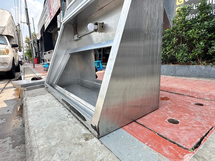 โครงฮูดดูดควันสแตนเลส เกรด 304 ตะแกรงปิด 2 แผ่น ด้านบนติดไฟส่องสว่าง (ขนาดกว้าง 130 CM.) รูปที่ 10