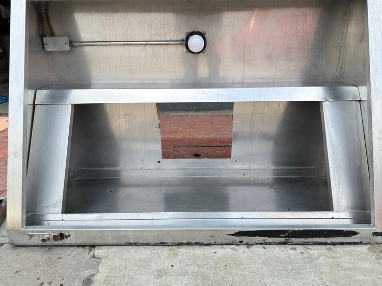 โครงฮูดดูดควันสแตนเลส เกรด 304 ตะแกรงปิด 2 แผ่น ด้านบนติดไฟส่องสว่าง (ขนาดกว้าง 130 CM.) รูปที่ 9